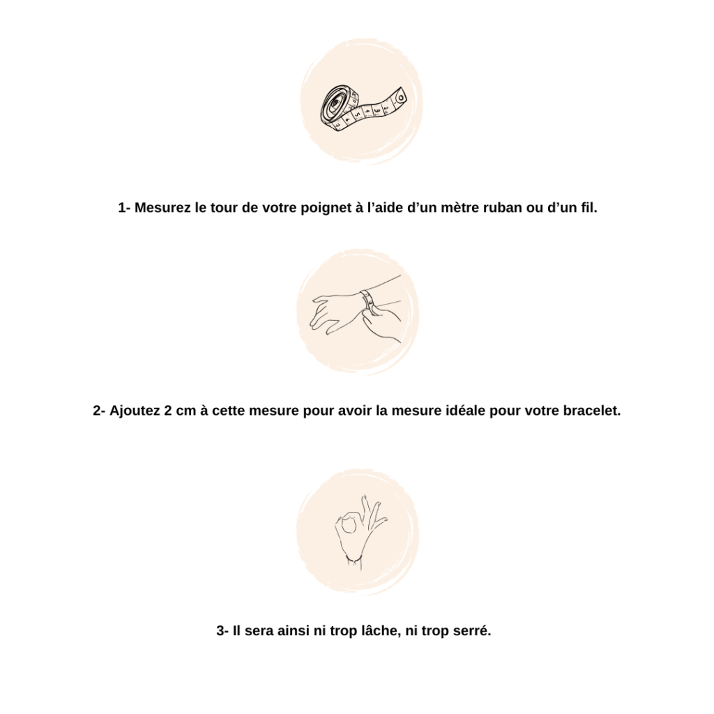 Mesurez votre poignet à l’aide d’un mètre ruban ou d’un fil.